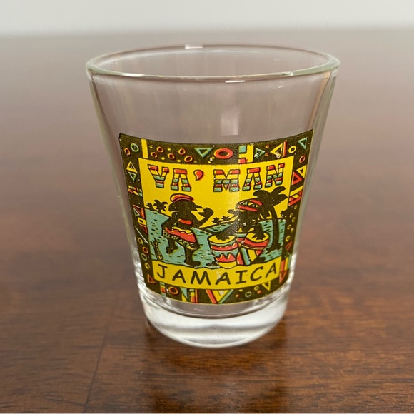 Dining Vintage Jamaica Ya Man Graphic Shot Glass Souvenir Poshmark